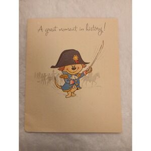 Vintage Norcross Cute Write Back Napoleon Dog‎ Card Unused W/ Envelope